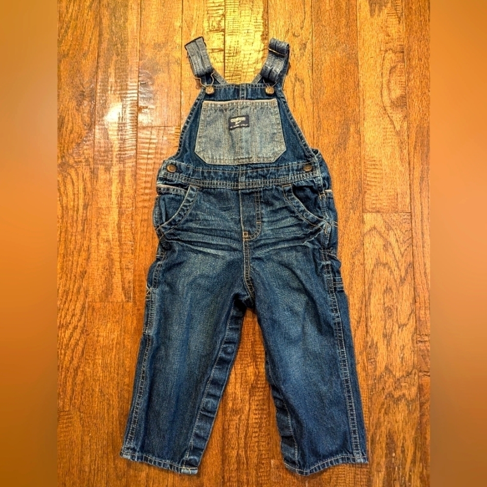 Vintage OshKosh B'Gosh 24M jean overalls with contrast pocket & straps